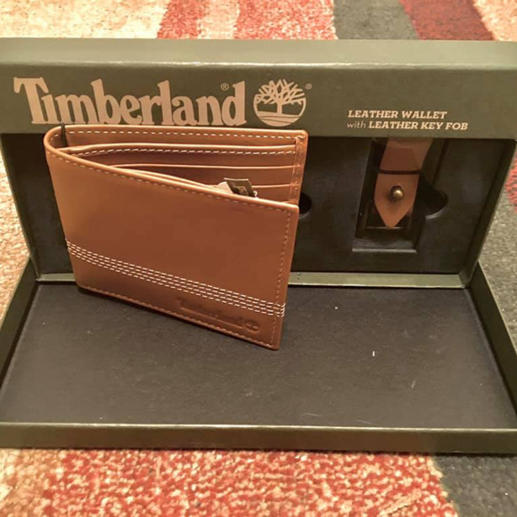 Timberland Mens Leather Wallet w/ Leather Key Fob - Picture 3 of 5